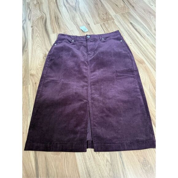 J Jill NWT Slit-Hem Corduroy Skirt sz 8 - Picture 4 of 11